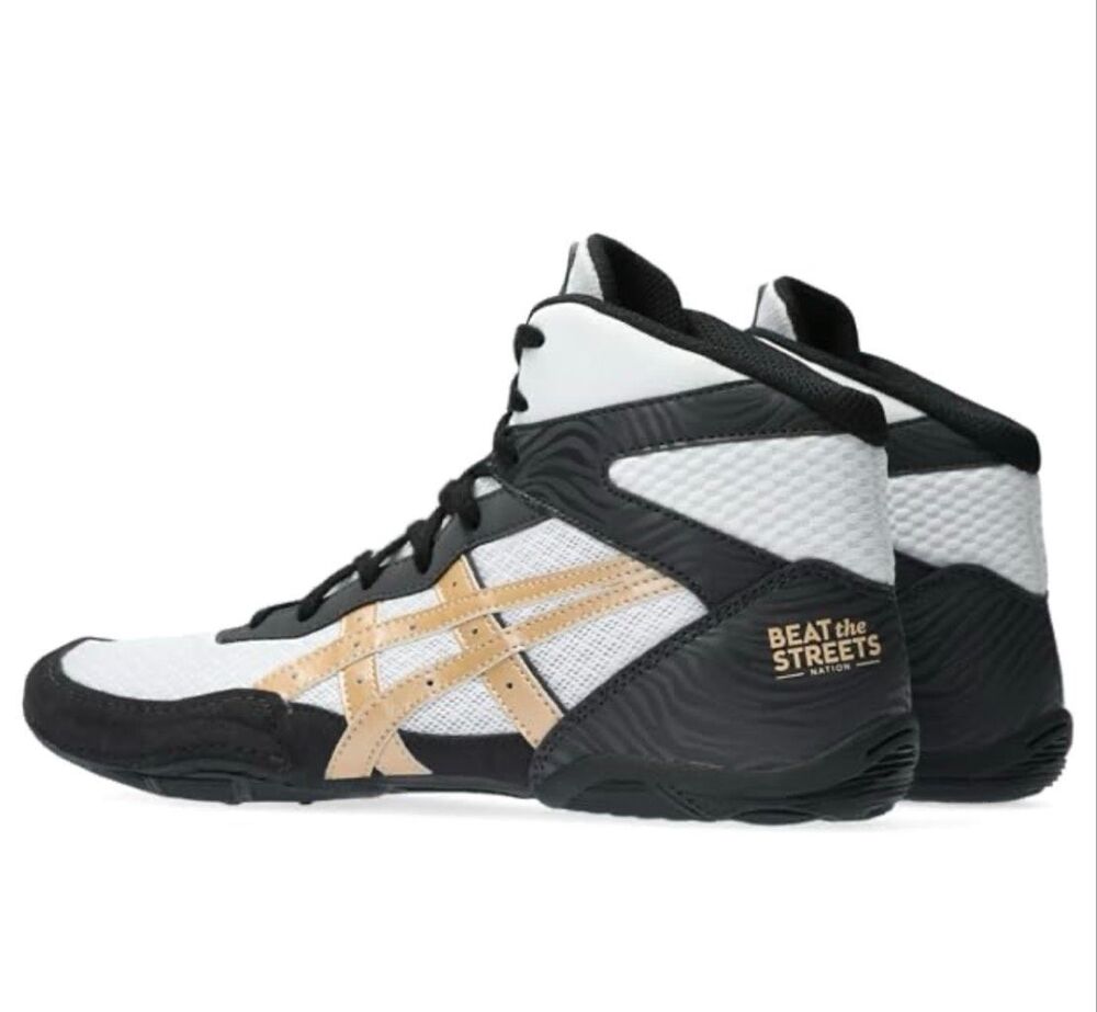ASICS Matflex 7 wrestling shoes in white and champagne Size 7